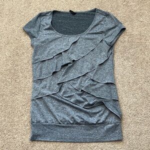 Maurice's Gray Ruched Short Sleeve Shirt